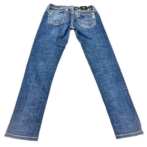 Miss Me Signature Ankle Skinny Dark Wash Denim Jeans Contrast Stitch Size 28 - Picture 3 of 8